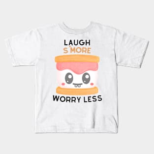 Laugh S'More Worry Less - Adorable Marshmallow Face Kids T-Shirt